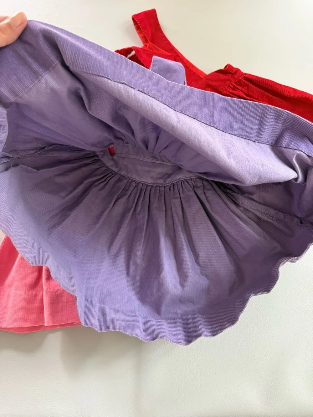 Girls Corduroy Pinafore Dresses Set of 3 - Red, Pink, Purple No Size Mini Boden